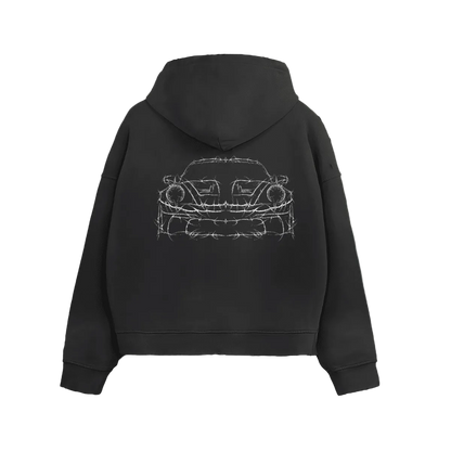 GT3RS distressed zip-up hoodie