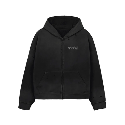 PassatB5 distressed zip-up hoodie