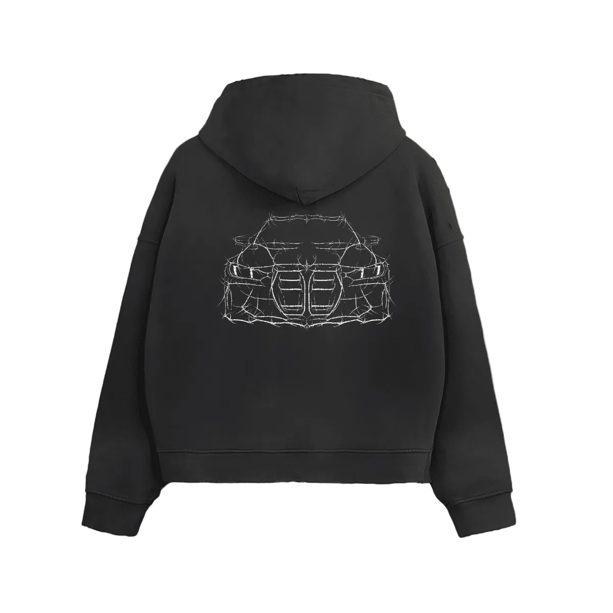 G80M3 distressed zip-up hoodie
