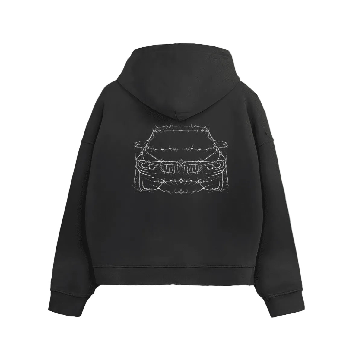 F82M4 distressed zip-up hoodie
