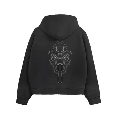 S1000RR distressed zip-up hoodie
